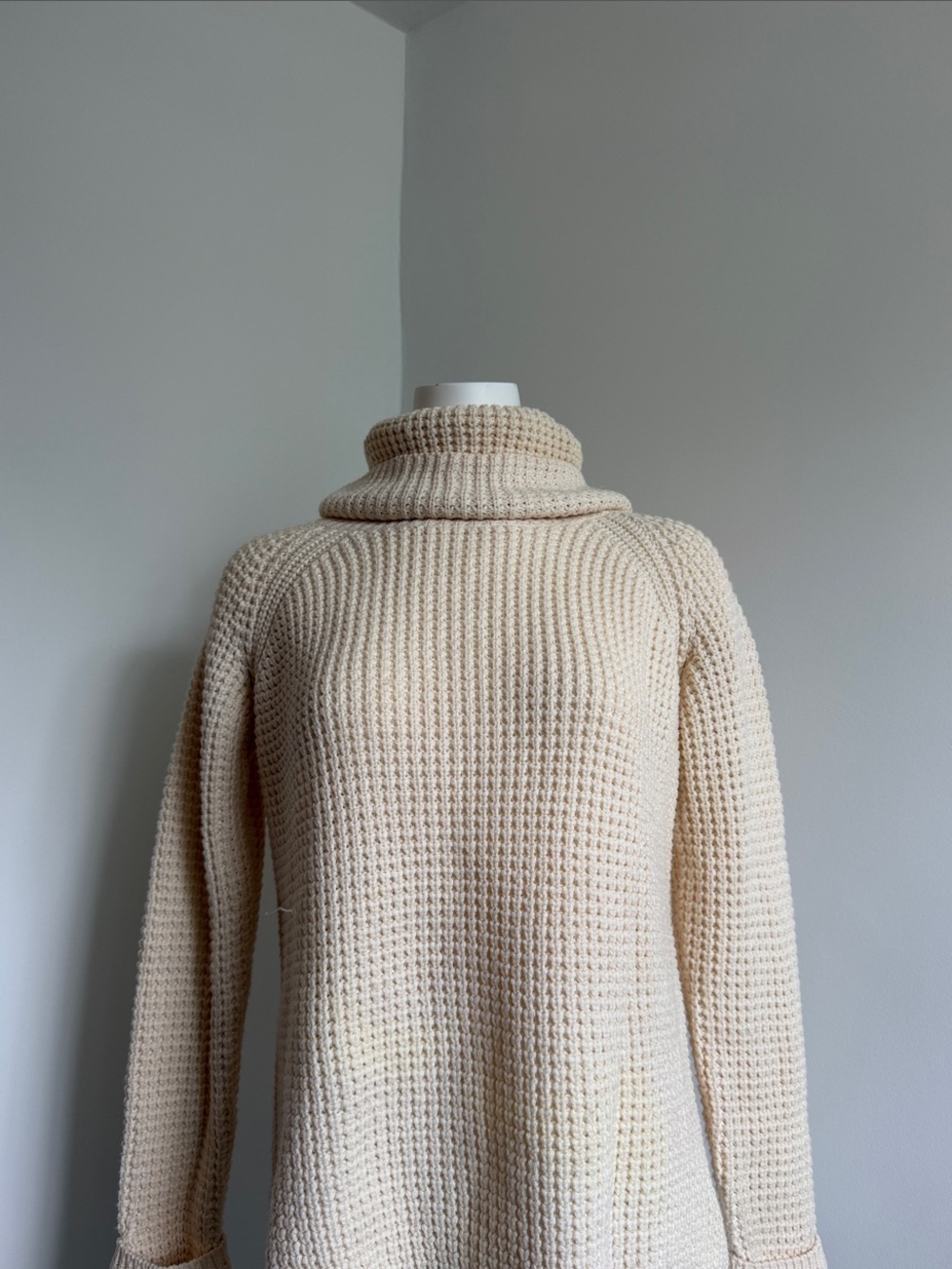 525 America Cream Turtleneck Waffle Knit Sweater